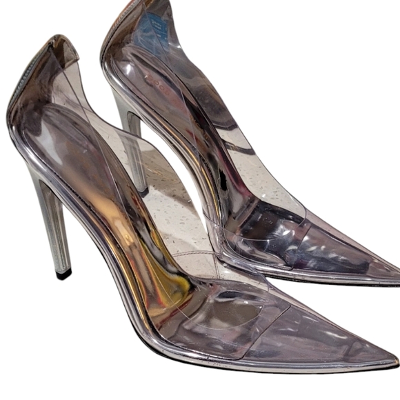 Good American Silver Clear Heels - Picture 2 of 9